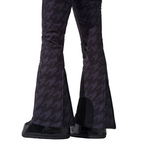 Womens Perfect Moment Aurora High Waist Flare Pant - Houndstooth Black / Black