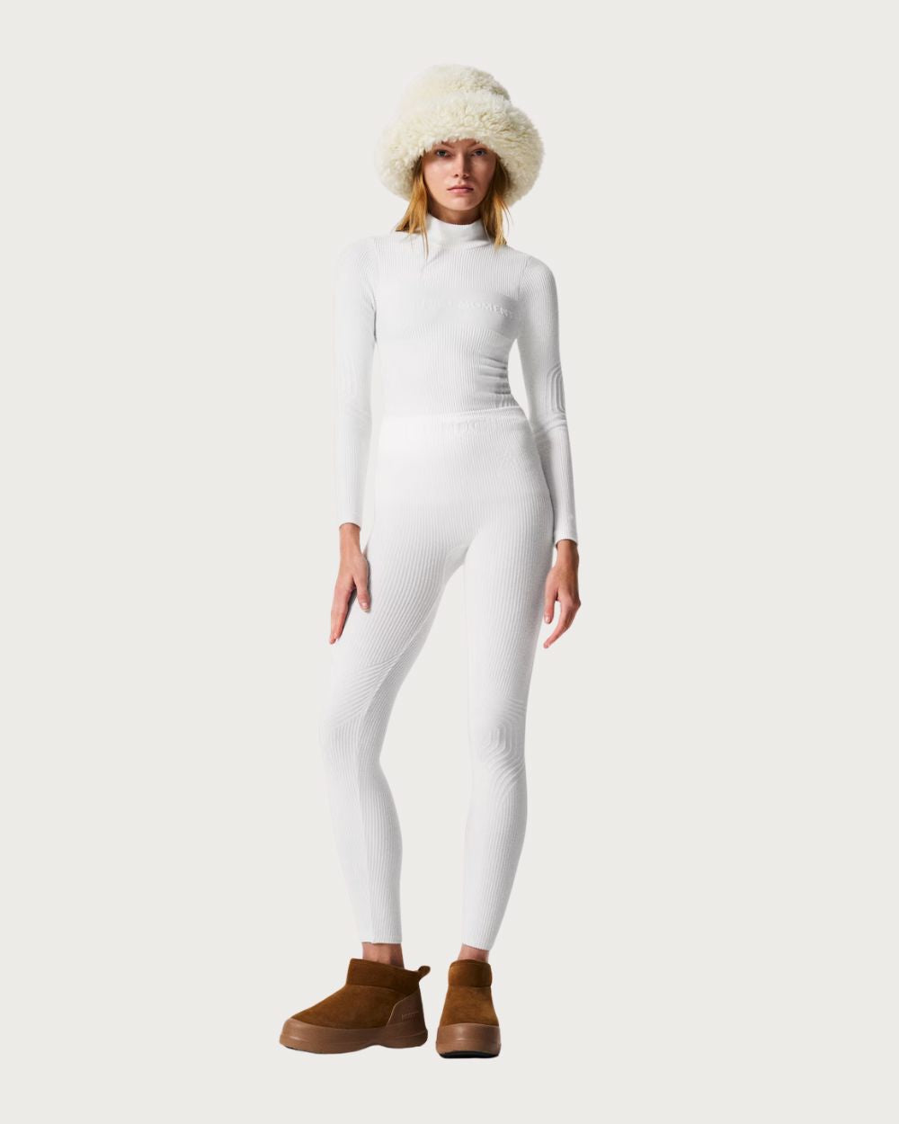 Women's Perfect Moment Chalet Base Layer Top - Snow White Thermals Perfect Moment 