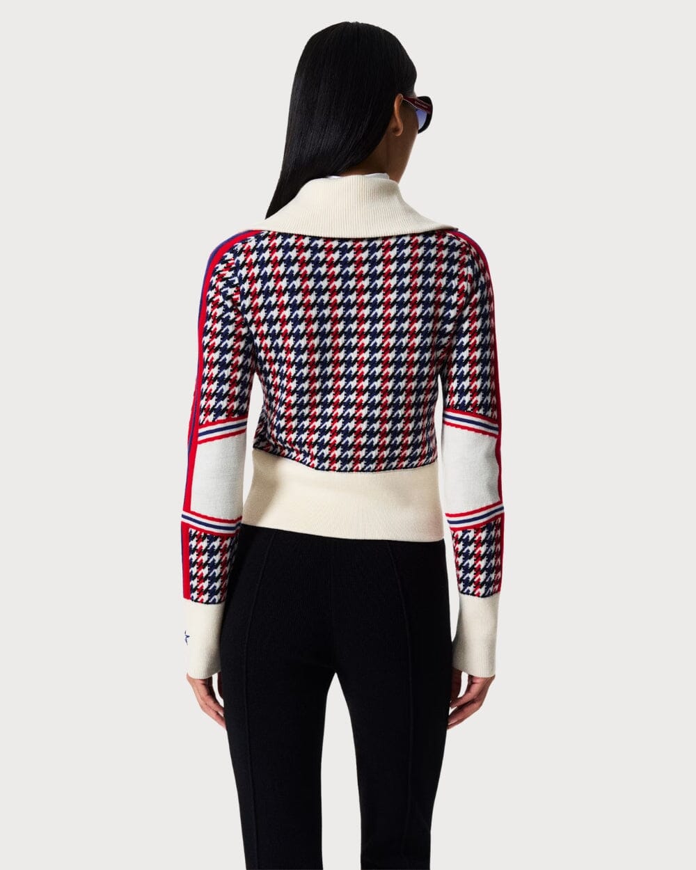 Women's Perfect Moment Houndstooth Classic Ski Sweater - Houndstooth Knitwear Perfect Moment 