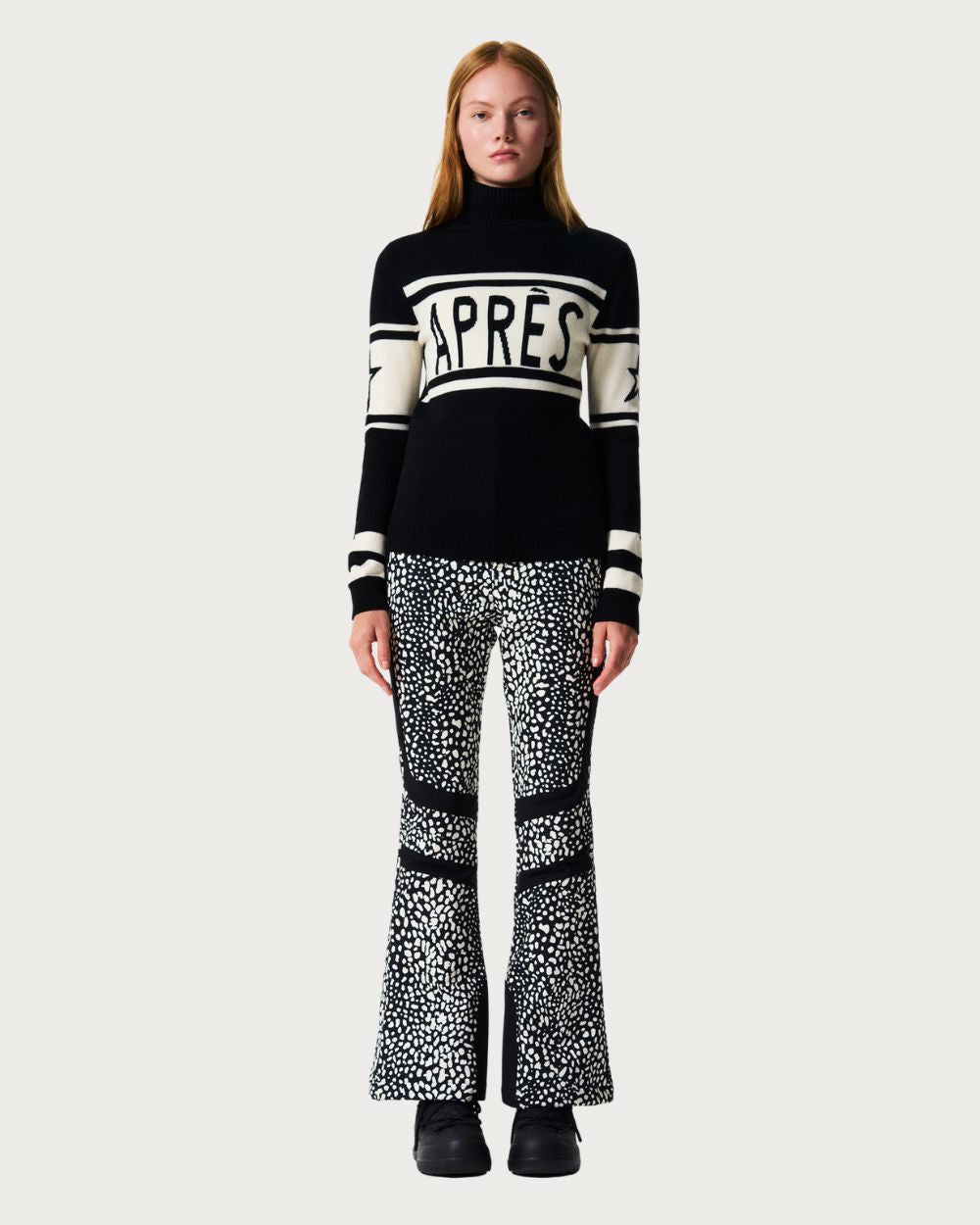 Women's Perfect Moment Schild Apres Merino Wool Sweater - Black Knitwear Perfect Moment 