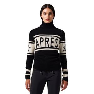 Womens Perfect Moment Schild 'Apres' Merino Wool Sweater - Black/Snow White/Toffee Knitwear Perfect Moment 