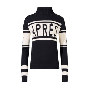 Womens Perfect Moment Schild 'Apres' Merino Wool Sweater - Black/Snow White/Toffee Knitwear Perfect Moment XS INTL / 6-8 AU 