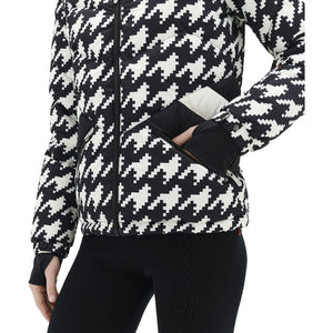 Womens Perfect Moment Ski Duvet Jacket - Houndstooth Black/White Jackets Perfect Moment 