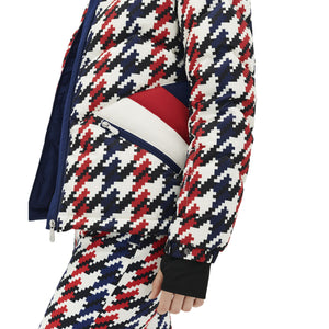 Womens Perfect Moment Ski Duvet Jacket - Houndstooth Red/Navy Jackets Perfect Moment 
