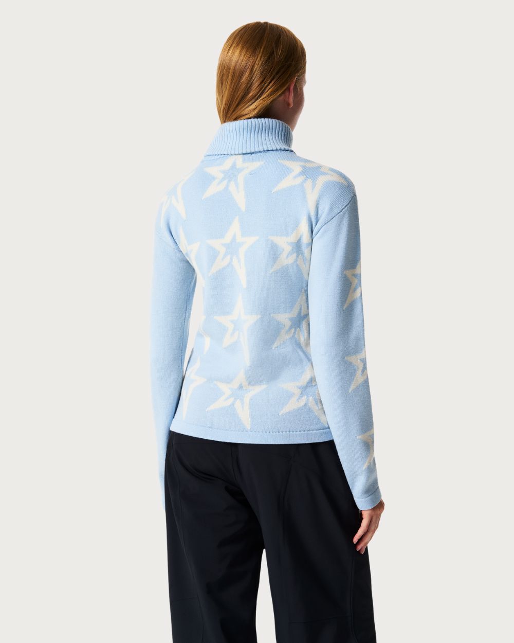 Women's Perfect Moment Star Dust Merino Wool Sweater - Cloud Blue Knitwear Perfect Moment 