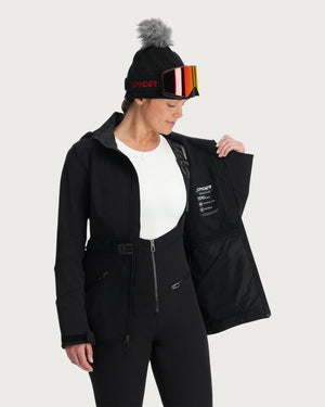 Womens Spyder Glacial Softshell Jacket - Black Jackets Spyder 