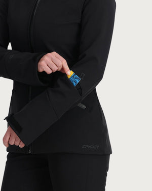Womens Spyder Glacial Softshell Jacket - Black Jackets Spyder 