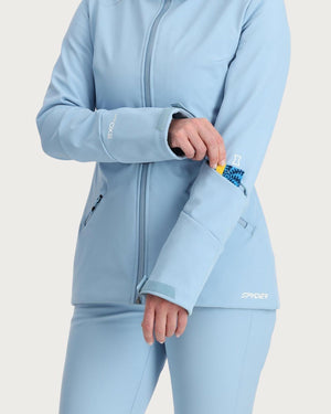 Womens Spyder Glacial Softshell Jacket - Blue Drift Jackets Spyder 