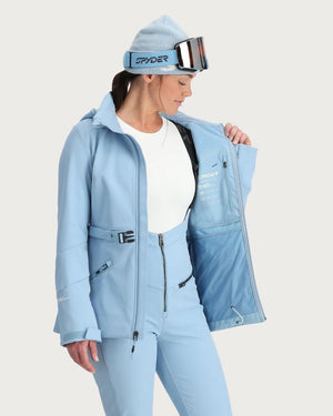 Womens Spyder Glacial Softshell Jacket - Blue Drift Jackets Spyder 