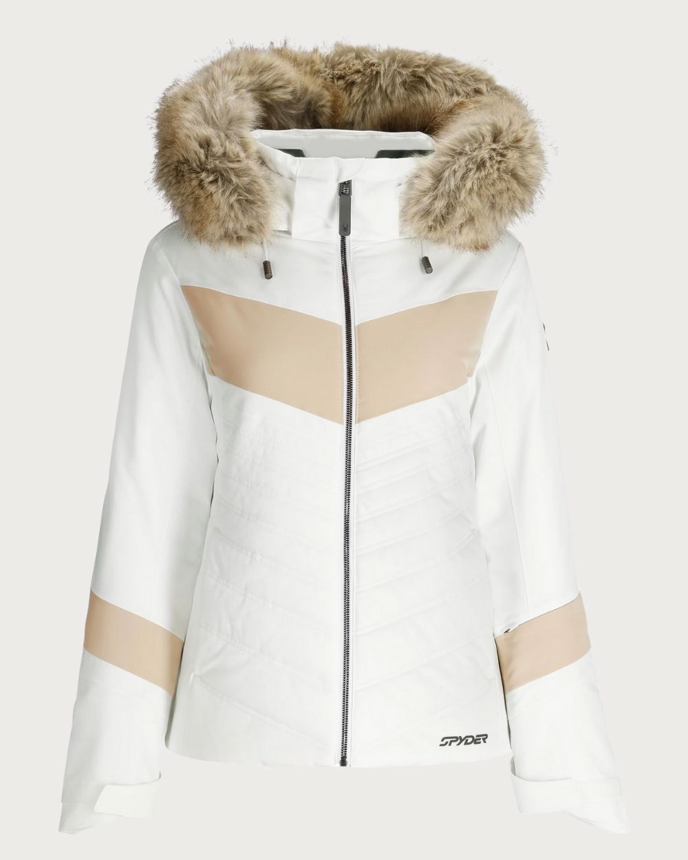 Womens Spyder Primrose Jacket Faux Fur - White Jackets Spyder 