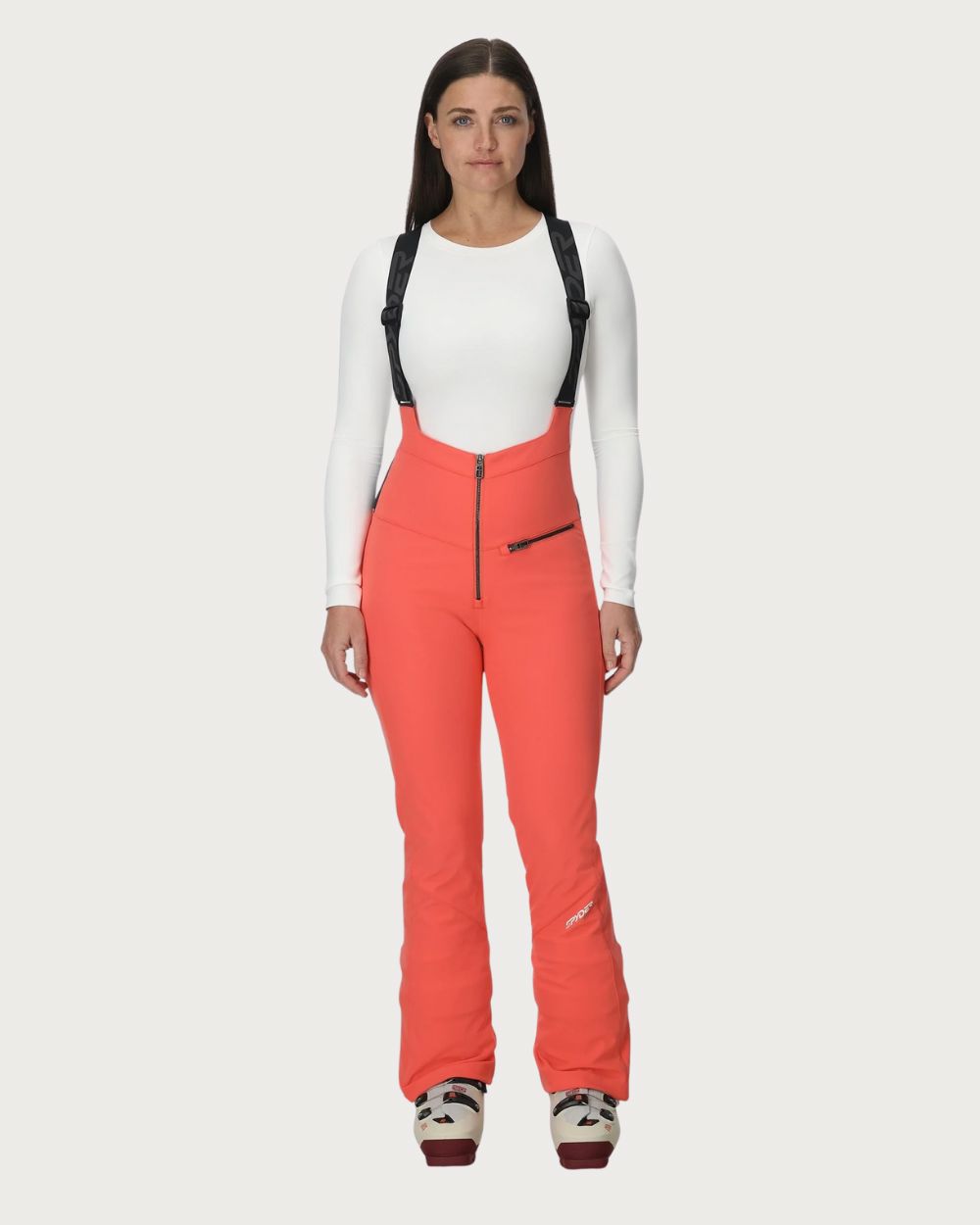 Womens Spyder Strutt Bib Pant - Coral Haze Pants Spyder 