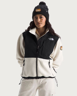 Womens The North Face Retro Denali Jacket - White Dune / TNF Black Jackets The North Face 