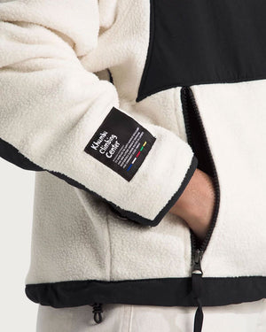 Womens The North Face Retro Denali Jacket - White Dune / TNF Black Jackets The North Face 