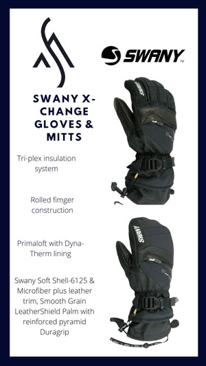 Kids Swany X-Change Waterproof Glove - Black Gloves Swany 