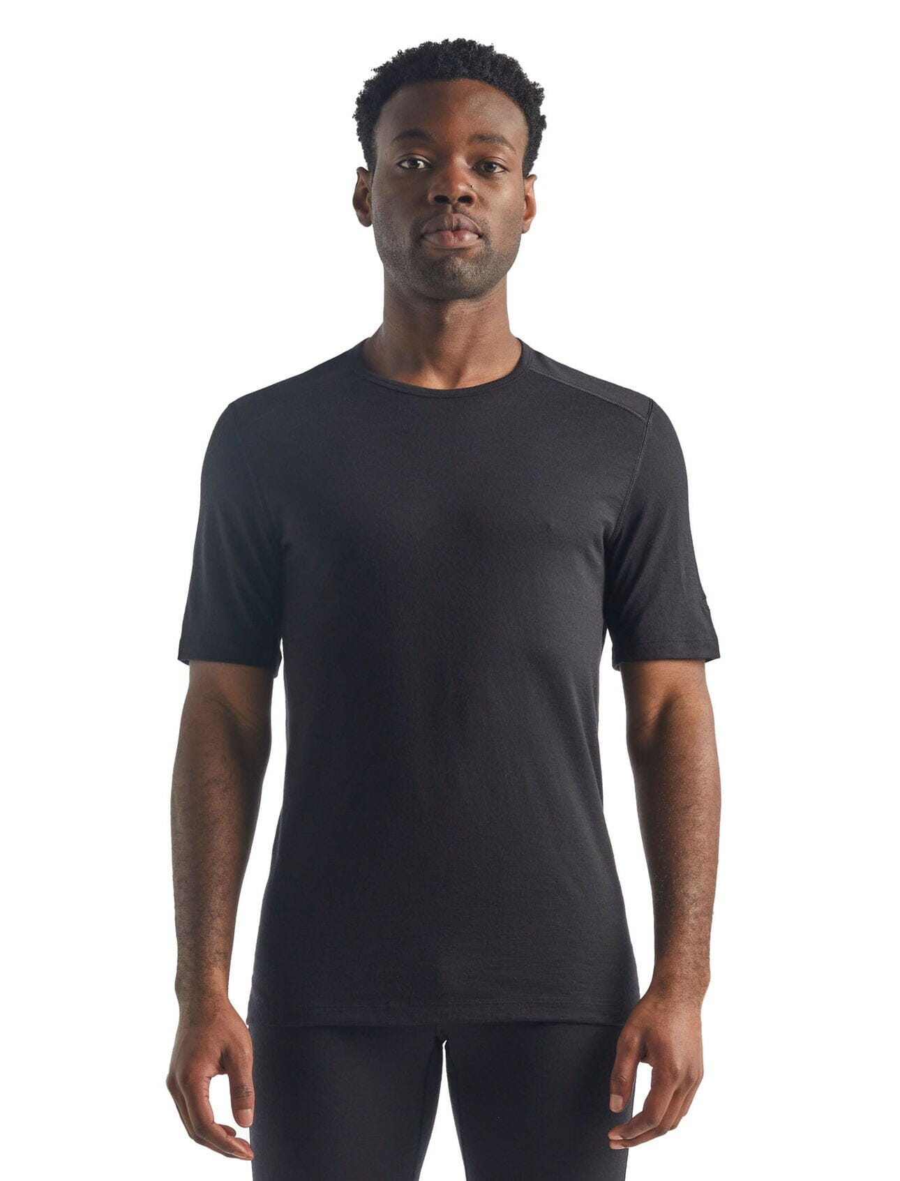 Mens Icebreaker Merino 200 Oasis Thermal Short Sleeve Crewe Thermals Icebreaker Black S INTL / S AU 