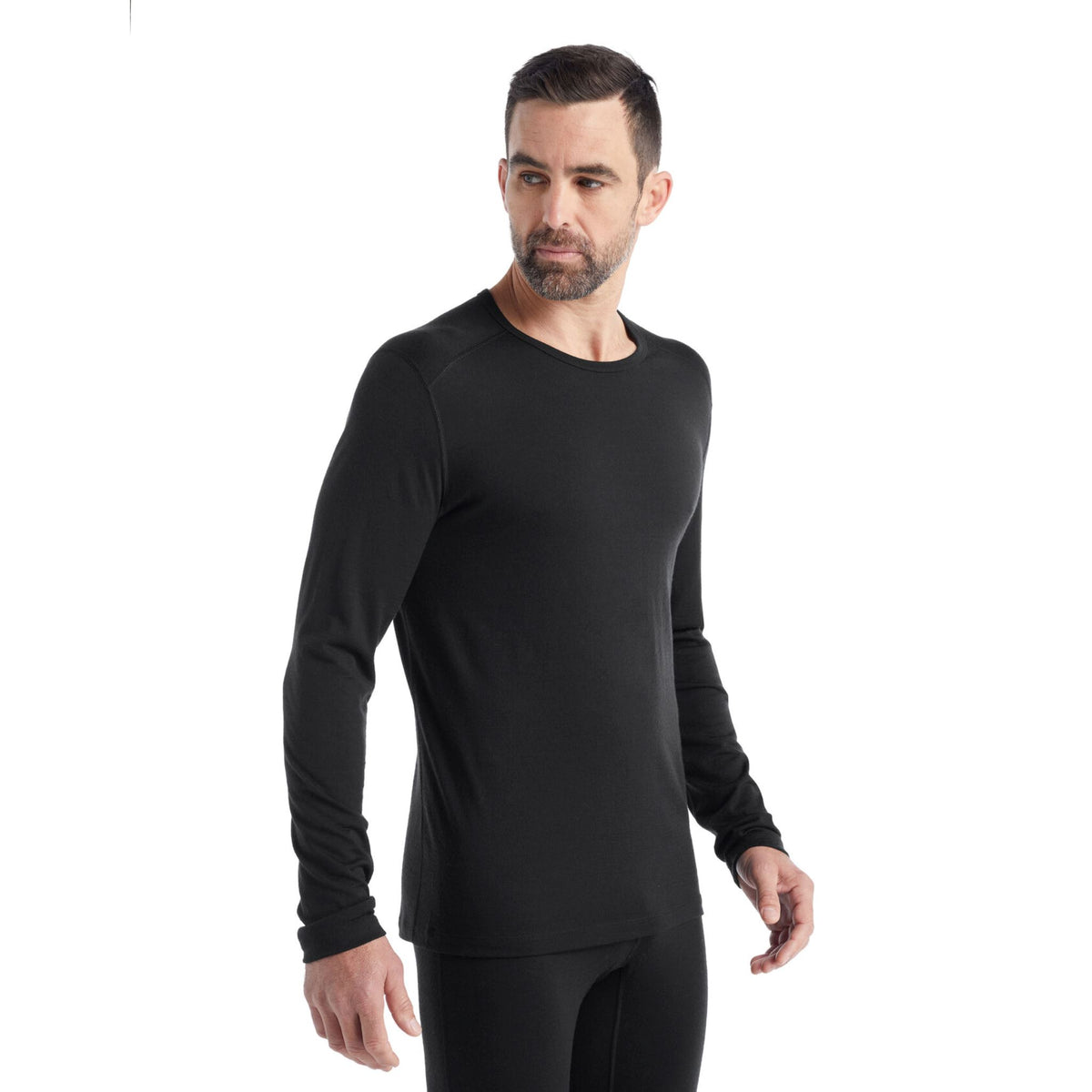 Mens Icebreaker Merino Oasis 200 Thermal Long Sleeve Crewe - Black ...