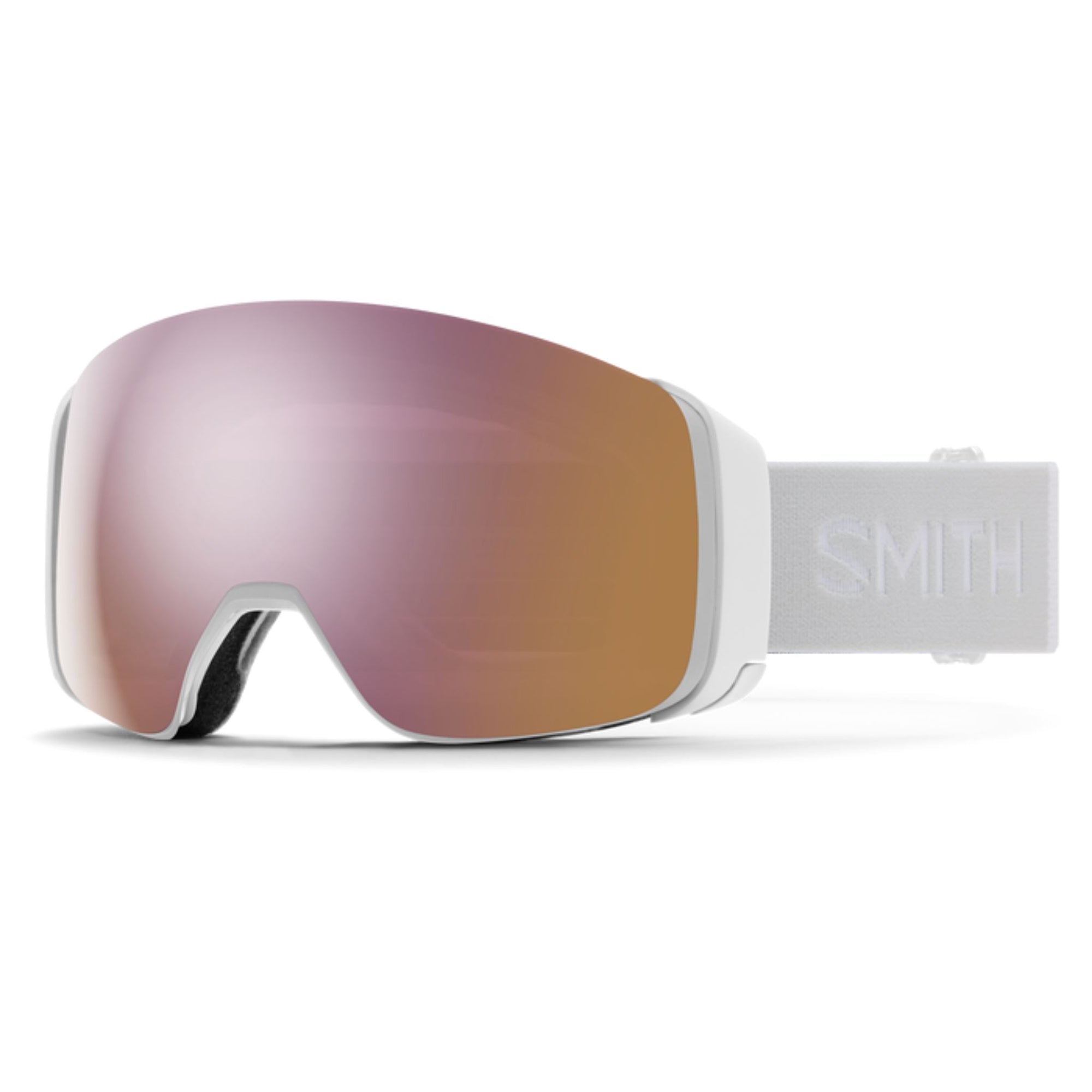 Smith 4D MAG Goggles (Medium Fit) - White Vapor ChromaPop Everyday Rose Gold Mirror Goggles Smith 